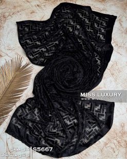 شال مخمل فندی مشکی میس لاکچری