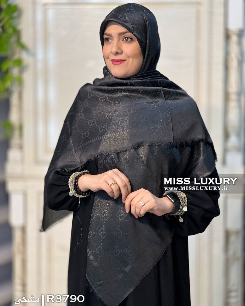 روسری لوکس نخ ابریشم لمه دار وارداتی گوچی میس لاکچری