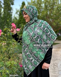 روسری نخی میس لاکچری اعلا پوست ماری سبز