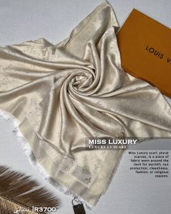 روسری ویسکوز ابریشم اعلا لویی ویتون نباتی میس لاکچری