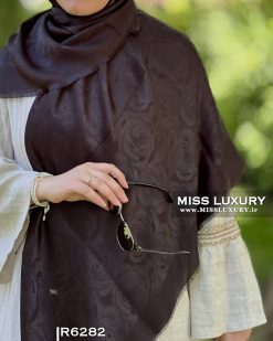 روسری ابریشم ژاکارد شاین گل رز میس لاکچری