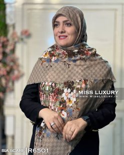 روسری سیا اسکارف گوچی کرم تیره میس لاکچری