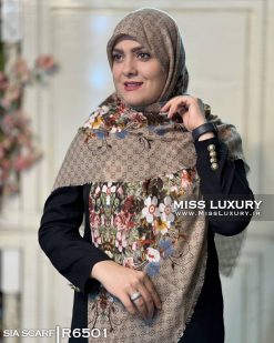 روسری سیا اسکارف گوچی کرم تیره میس لاکچری