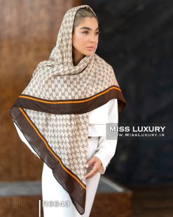روسری نخ پاییزه کشمیر کرم قهوه ای گوچی میس لاکچری