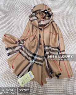 شال باربری کشمیر اصلی کرم نسکافه ای میس لاکچری