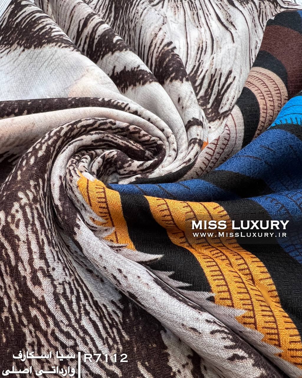 روسری نخی سیا اسکارف بلنگی میس لاکچری