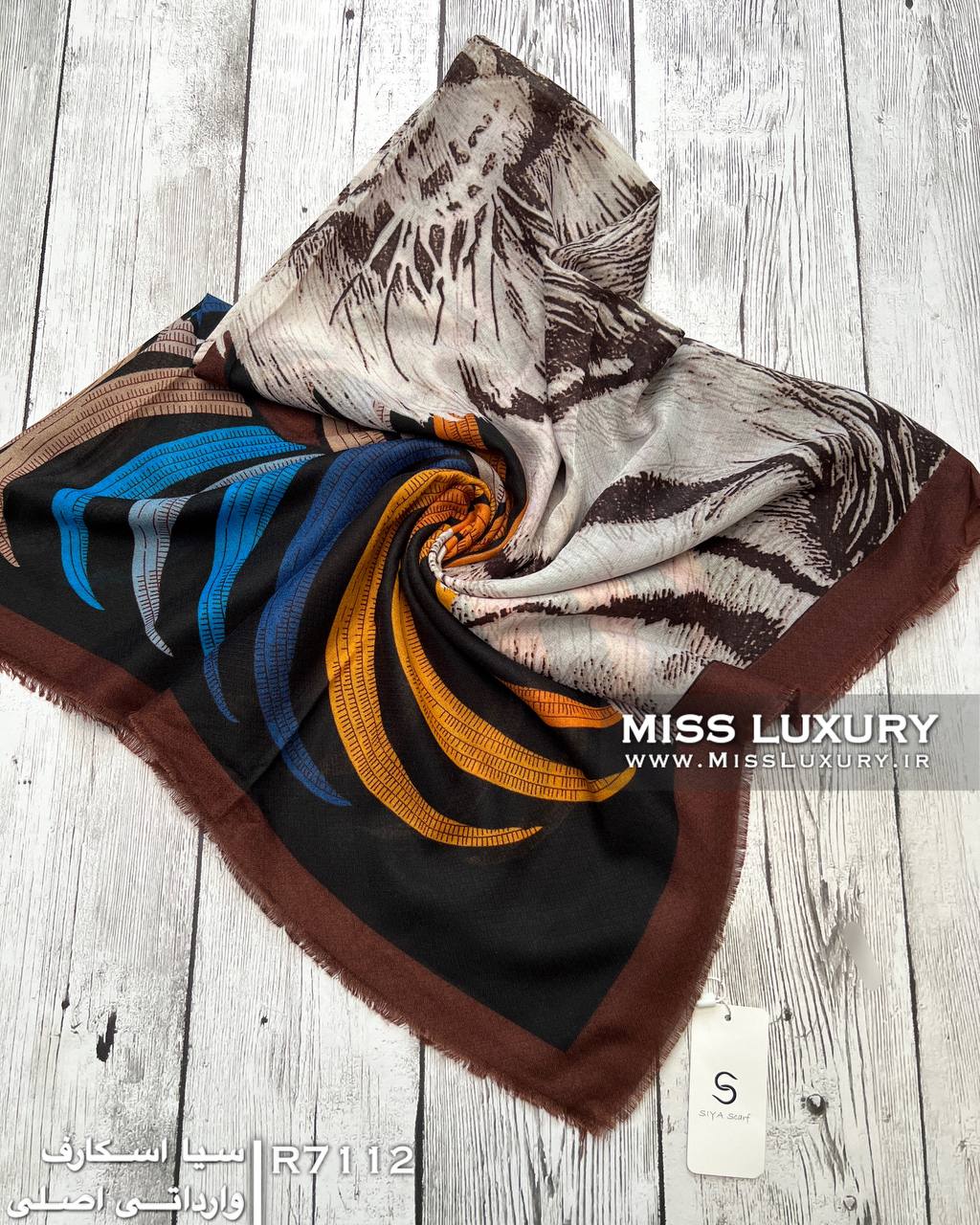 روسری نخی سیا اسکارف بلنگی میس لاکچری