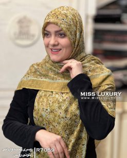 روسری پلیسه گلگلی خردلی وارداتی میس لاکچری
