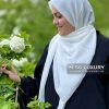 روسری نخی وال کولدار سفید میس لاکچری