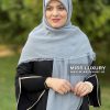 روسری طوسی روشن نخ اسلپ وال اکلیلی دور گیپور میس لاکچری
