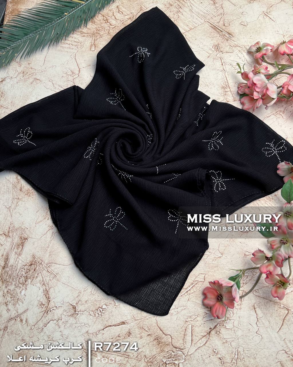 روسری کرپ کریشه میس لاکچری
