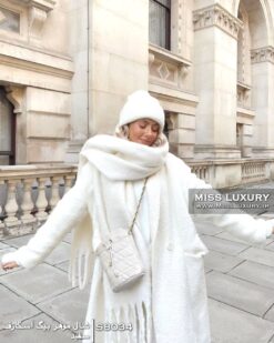 شال موهر بیگ اسکارف سفید میس لاکچری