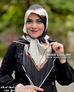 روسری مجلسی ابریشم توییل میس لاکچری