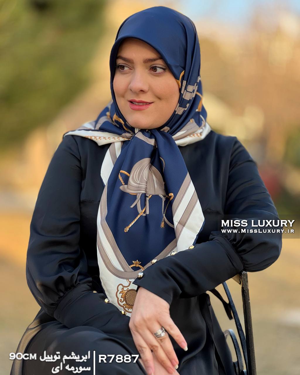 روسری مجلسی ابریشم توییل میس لاکچری