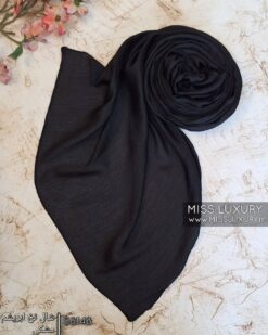 شال نخ ابریشم مشکی میس لاکچری