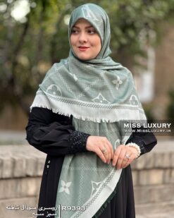 روسری مودال تافته سبز سیج میس لاکچری