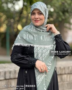 روسری مودال تافته سبز سیج میس لاکچری