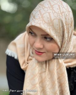 روسری مودال تافته کرم میس لاکچری