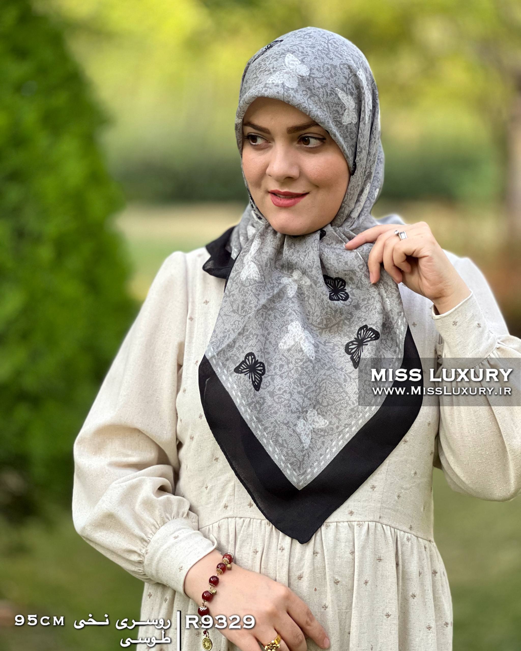 روسری نخی طوسی میس لاکچری
