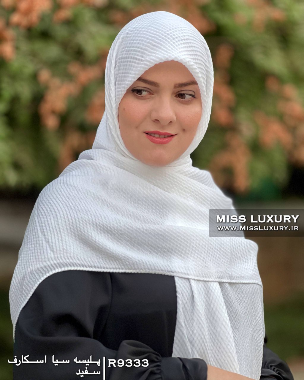 روسری نخی پلیسه پاییزه R9333 - Image 2