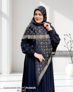 روسری کشمیر هفت رنگ مشکی میس لاکچری