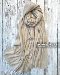 شال پلیسه وارداتی کرم روشن میس لاکچری