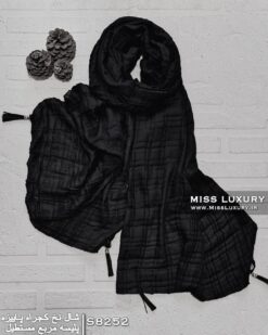 شال نخ کجراه پاییزه پلیسه مربع مستطیل میس لاکچری