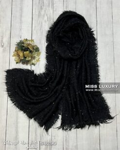 شال حوله ای پولکی مشکی میس لاکچری