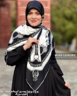 روسری ابریشم توییل اعلا قواره بزرگ میس لاکچری