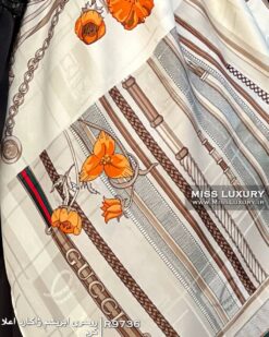 Alternative view of روسری ابریشم ژاکارد اعلا کرم R9736