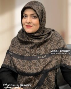 روسری نخی اعلا قهوه ای مشکی میس لاکچری