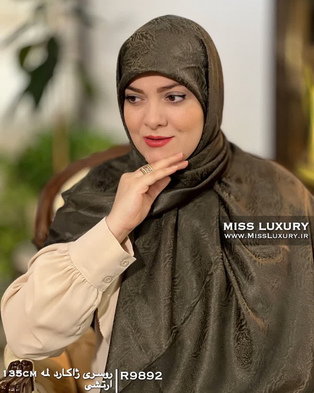 روسری ژاکارد لمه ارتشی میس لاکچری