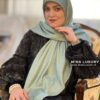 روسری ژاکارد لمه سبز پاستلی میس لاکچری