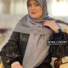 روسری ژاکارد لمه طوسی میس لاکچری