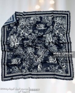 روسری توییل ابریشم سورمه ای میس لاکچری