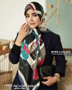 روسری توییل زمینه مشکی میس لاکچری