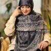 روسری ژاکارد لمه سورمه ای کرم میس لاکچری