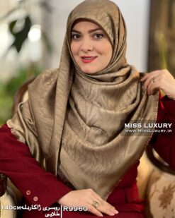 روسری ژاکارد لمه طلایی میس لاکچری