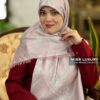 روسری ژاکارد لمه نقره ای صورتی میس لاکچری