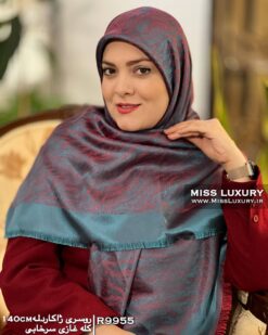 Alternative view of روسری ژاکارد لمه کله غازی سرخابی R9955