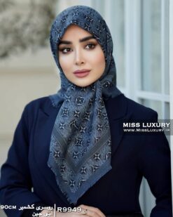 روسری کشمیر آبی جین میس لاکچری