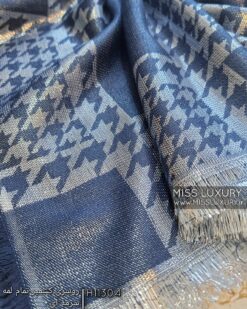 روسری کشمیر تمام لمه سورمه ای میس لاکچری