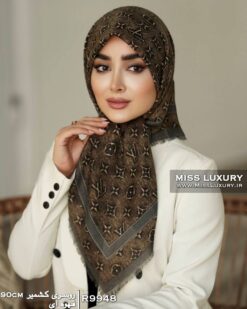 روسری کشمیر قهوه ای میس لاکچری
