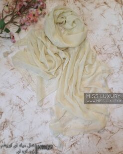 شال میله ای ابریشم زرد کره ای میس لاکچری