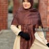 روسری ژاکارد لمه قهوه ای میس لاکچری