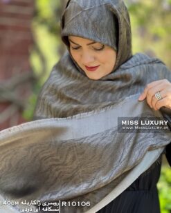 روسری ژاکارد لمه نسکافه ای دودی میس لاکچری