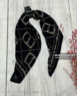 باندانا پلیسه ابریشم گوچی مشکی میس لاکچری