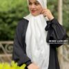 روسری الیزه طرحدار سفید میس لاکچری