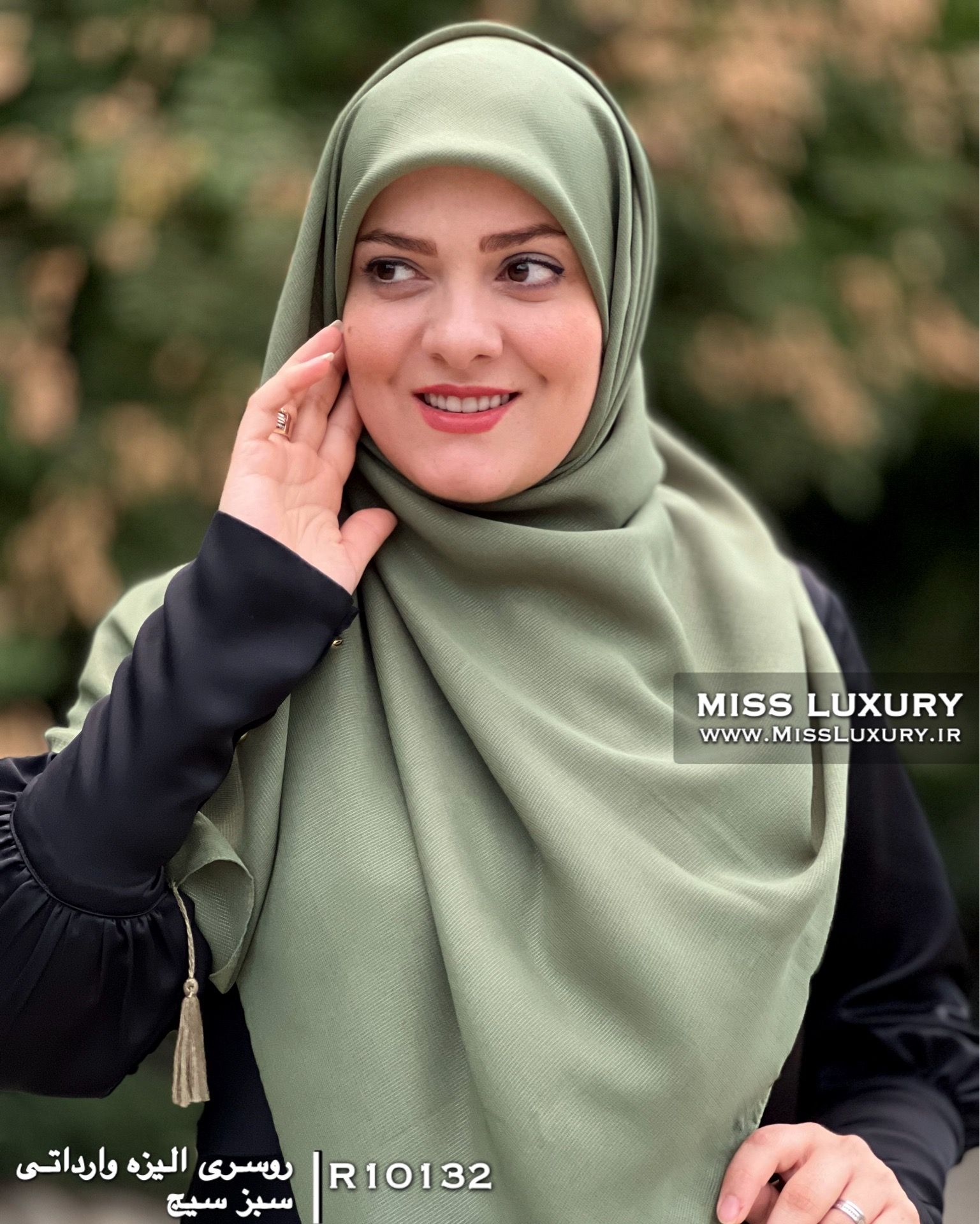 روسری الیزه وارداتی سبز سیج میس لاکچری
