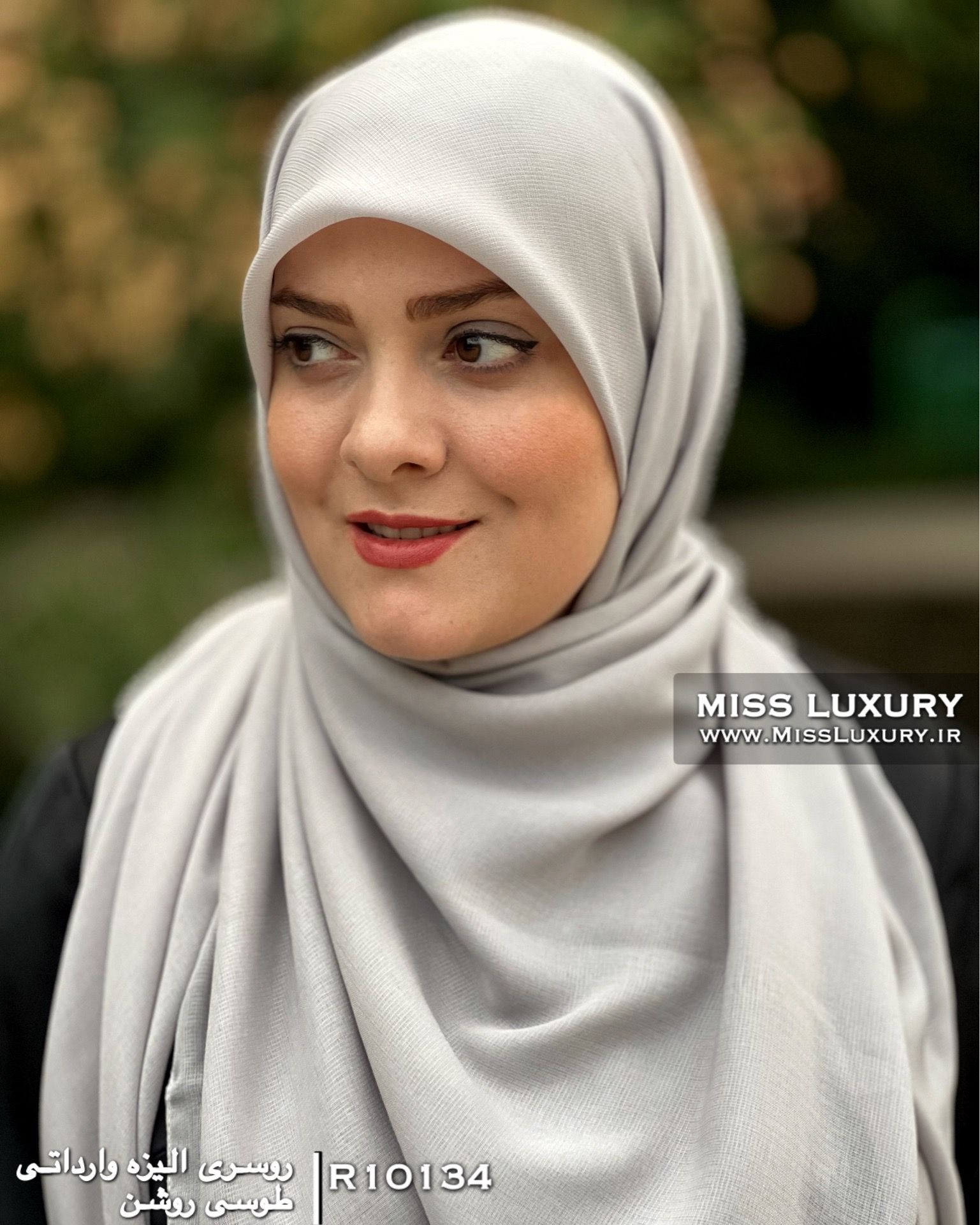 روسری الیزه وارداتی طوسی روشن میس لاکچری